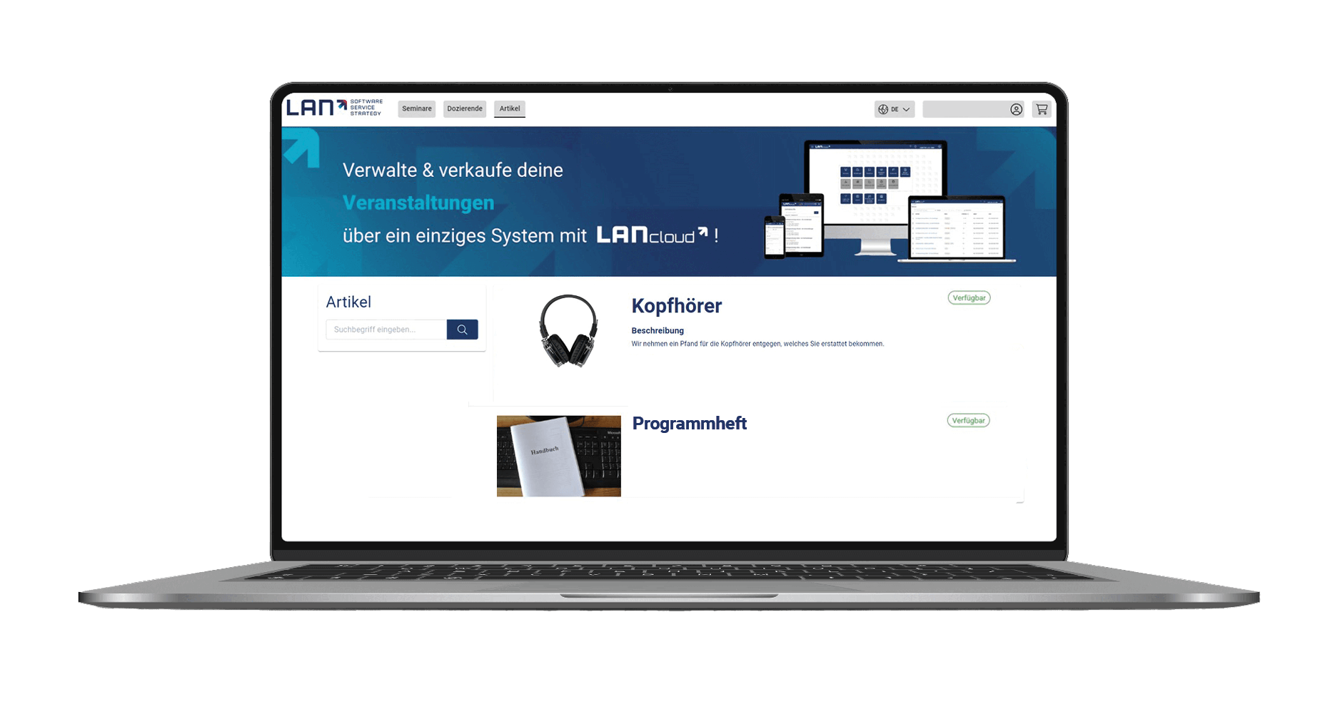 Biete Artikel oder Produkte passend zu deiner Veranstaltung an